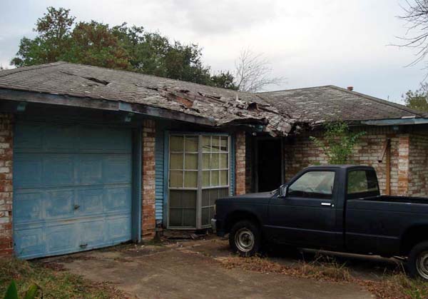 We are a Dallas based home buyer company and we buy houses with damaged roofs such as this one.
